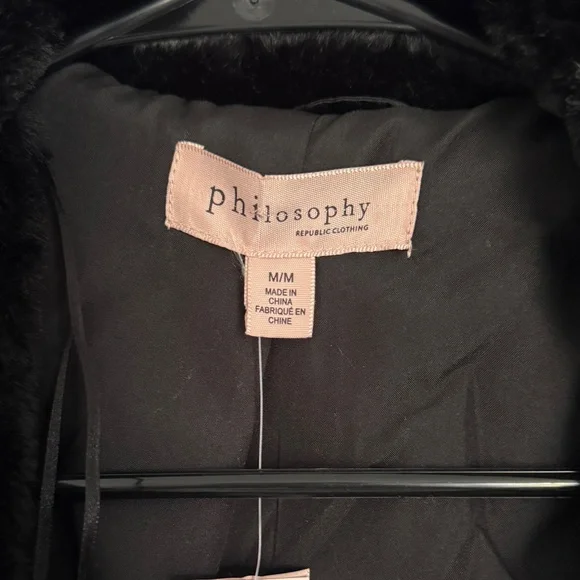 NWT Philosophy Republic Clothing Faux Fur Coat - Picture 2 of 3